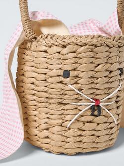 John Lewis Woven Paper Bunny Basket - view 2, Brown