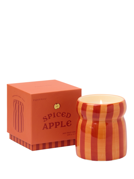 Paddywax Cabana Spiced Apple Scented Candle, 439g - view 2, Red Stripe
