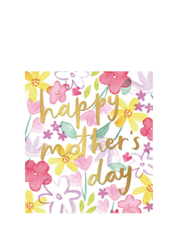 The Proper Mail Company Floral Pattern & Text Mother's Day Card, Multi