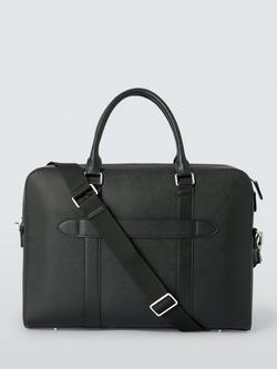 John Lewis Zurich Zipped Briefcase, Black, Black