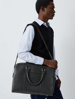 John Lewis Zurich Zipped Briefcase, Black - view 2, Black