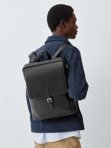 John Lewis Zurich Zipped Backpack, Black - view 2, Black