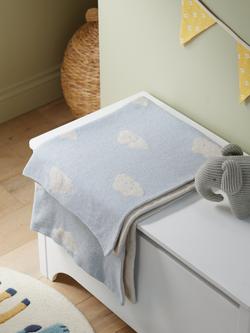 John Lewis Daydream Cloud Chenille Blanket, Blue - view 2, Blue
