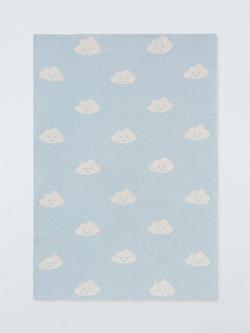 John Lewis Daydream Cloud Chenille Blanket, Blue - view 2, Blue