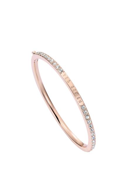 Ted Baker Claudia Narrow Crystal Hinged Bangle Bracelet, Rose Gold