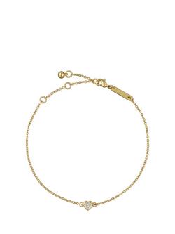 Ted Baker Halle Mini Heart Adjustable Bracelet, Gold/Black Crystal, Gold/Black Crystal