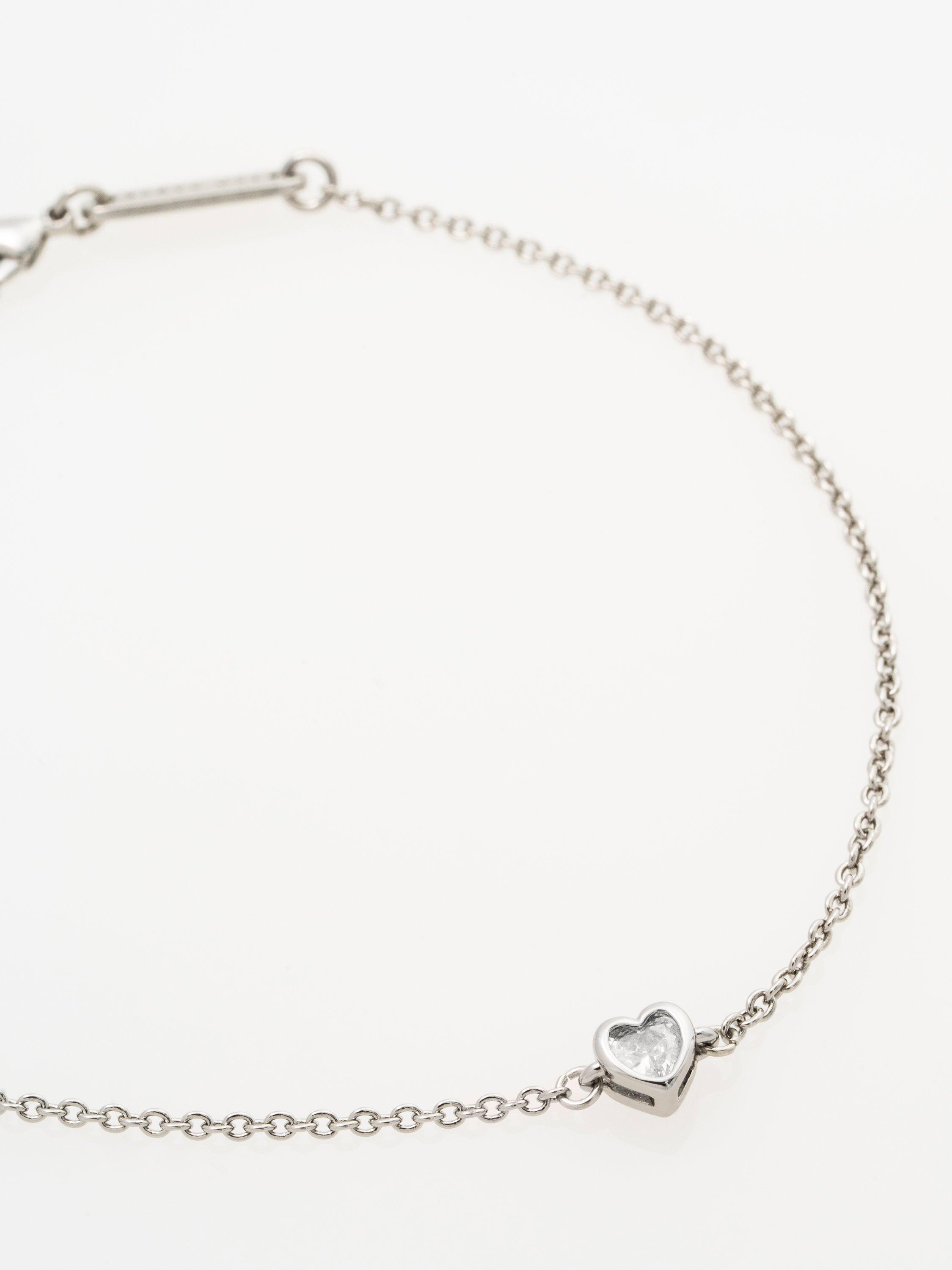 Product image 4 of 6, which shows Ted Baker Halle Mini Crystal Heart Adjustable Bracelet, Silver/Clear Crystal