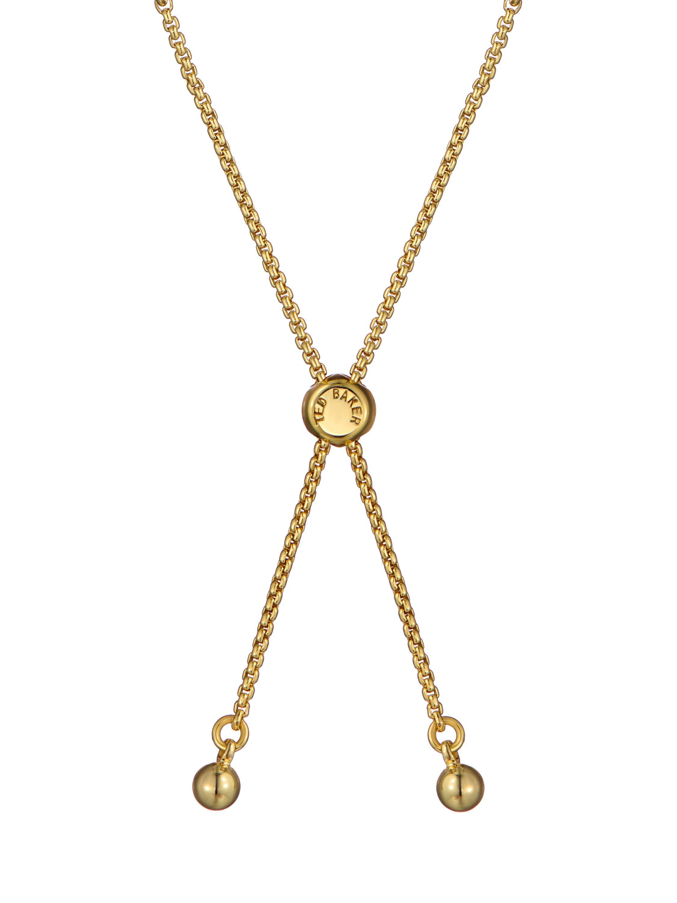 Product image 6 of 7, which shows Ted Baker Melrah Crystal Adjustable Tennis Bracelet, Gold/Black