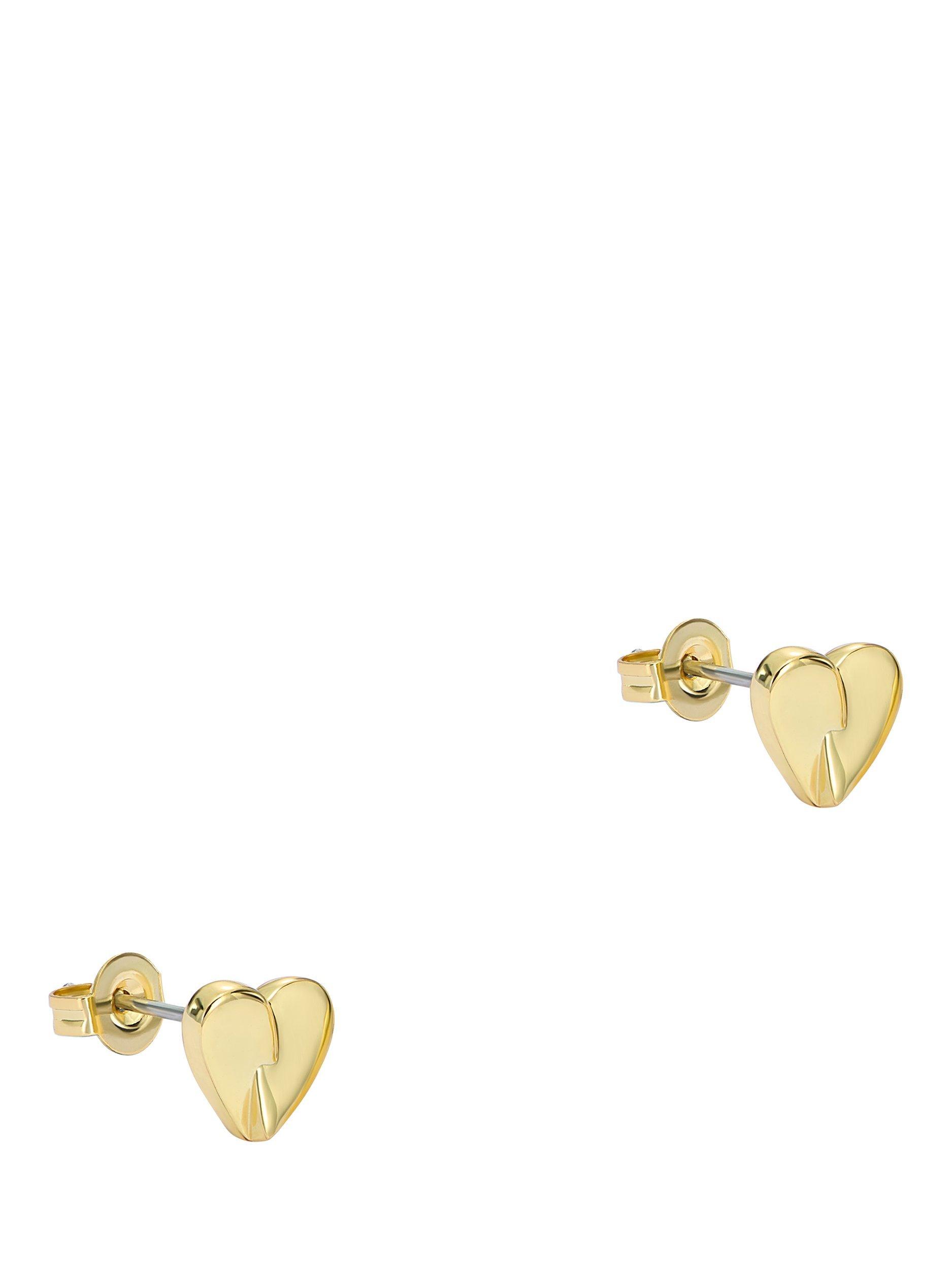 Product image 1 of 6, which shows Ted Baker Alyssa Abstract Heart Stud Earrings, Gold