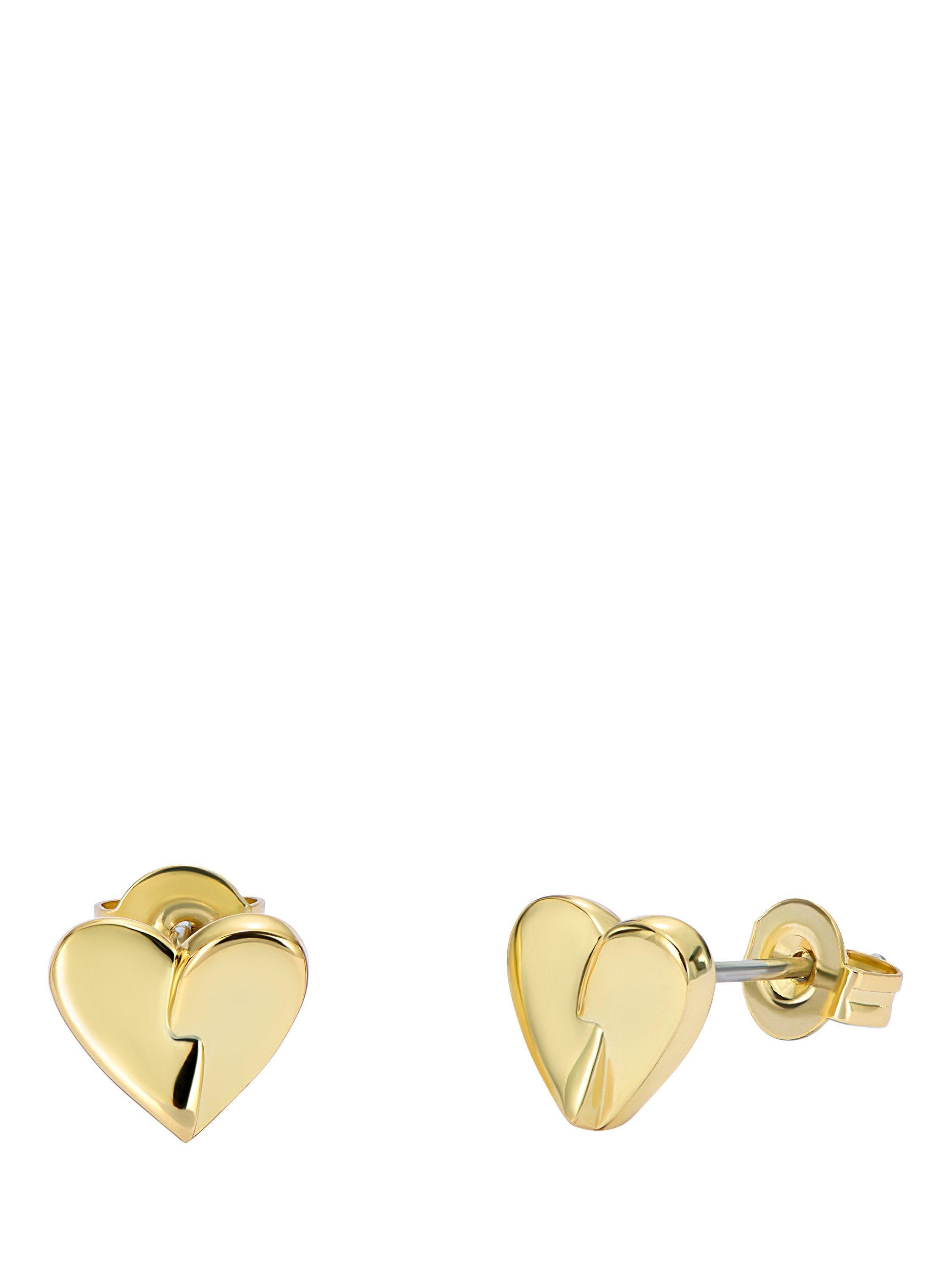 Product image 3 of 6, which shows Ted Baker Alyssa Abstract Heart Stud Earrings, Gold