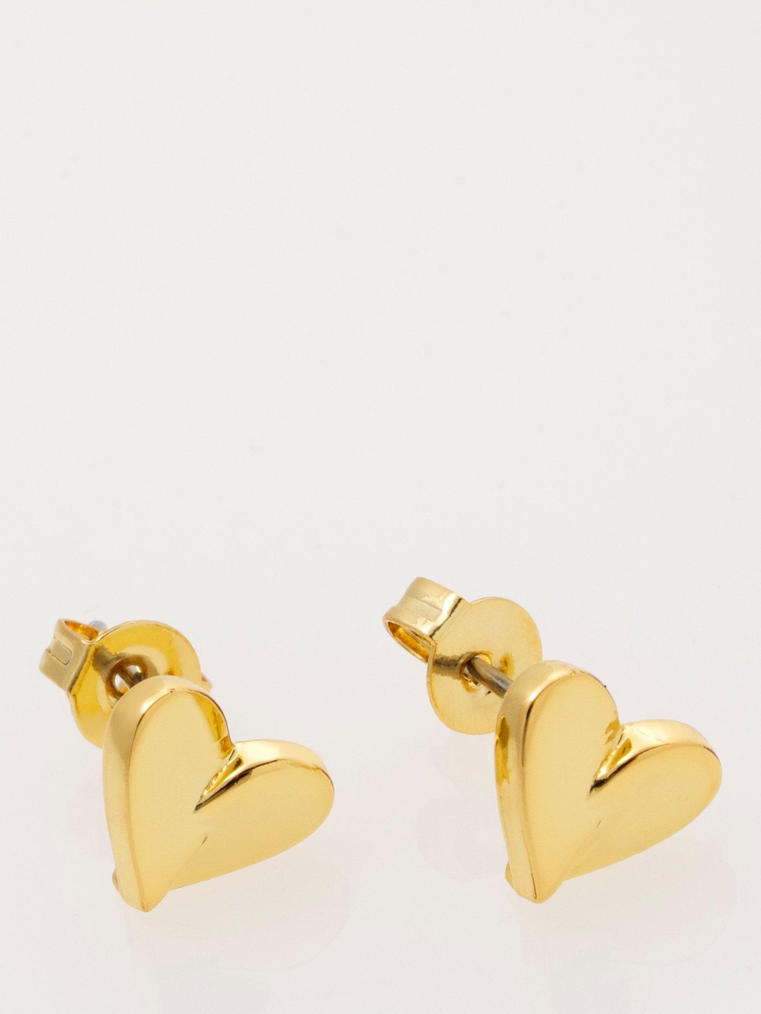 Product image 4 of 6, which shows Ted Baker Alyssa Abstract Heart Stud Earrings, Gold