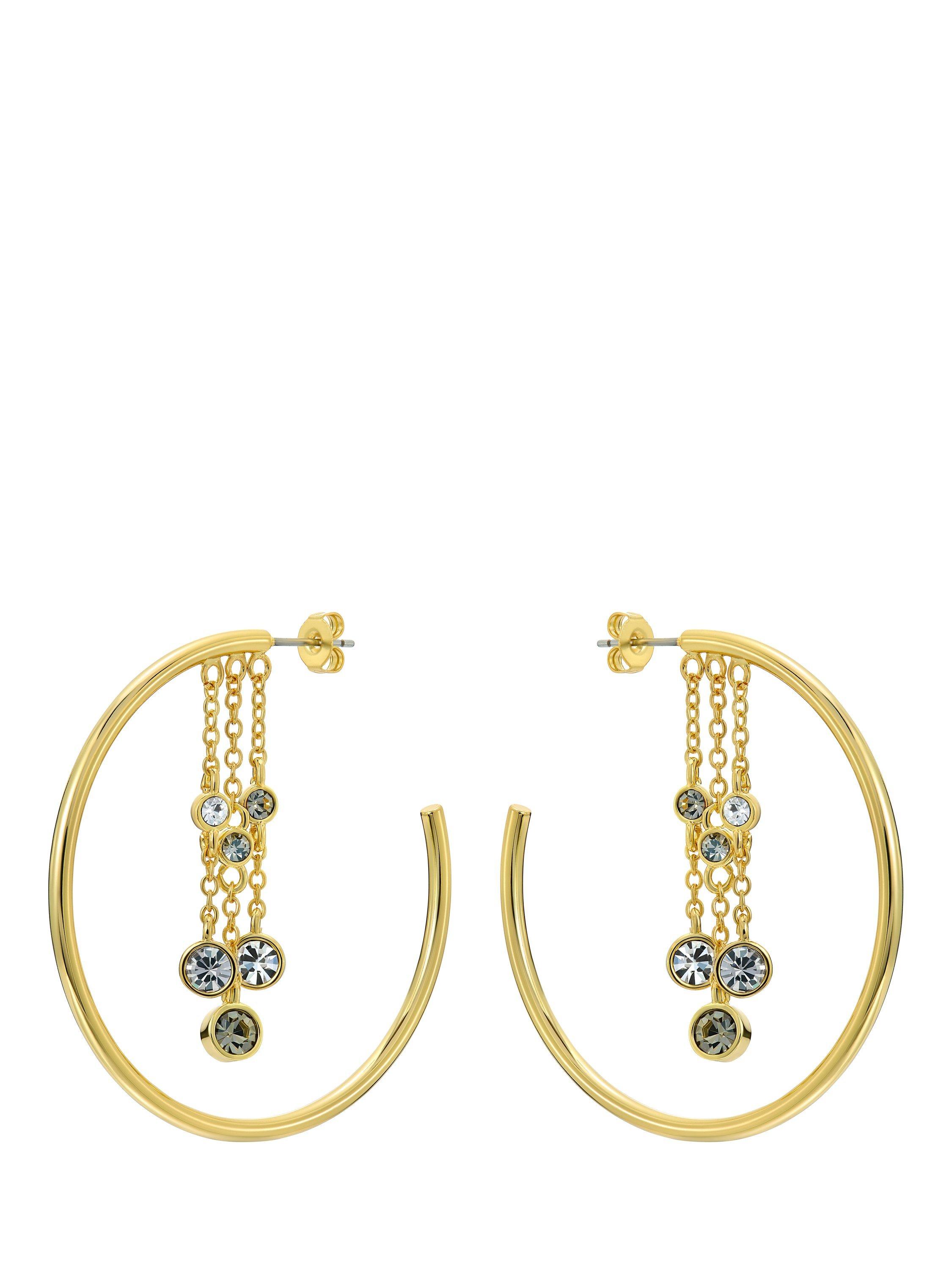 Product image 3 of 6, which shows Ted Baker Casey Cascade Hoop Earrings, Gold Tone Pearl