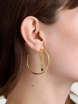 Ted Baker Cassidy Cascade Hoop Crystal Earrings - view 2, Gold/Black Crystal