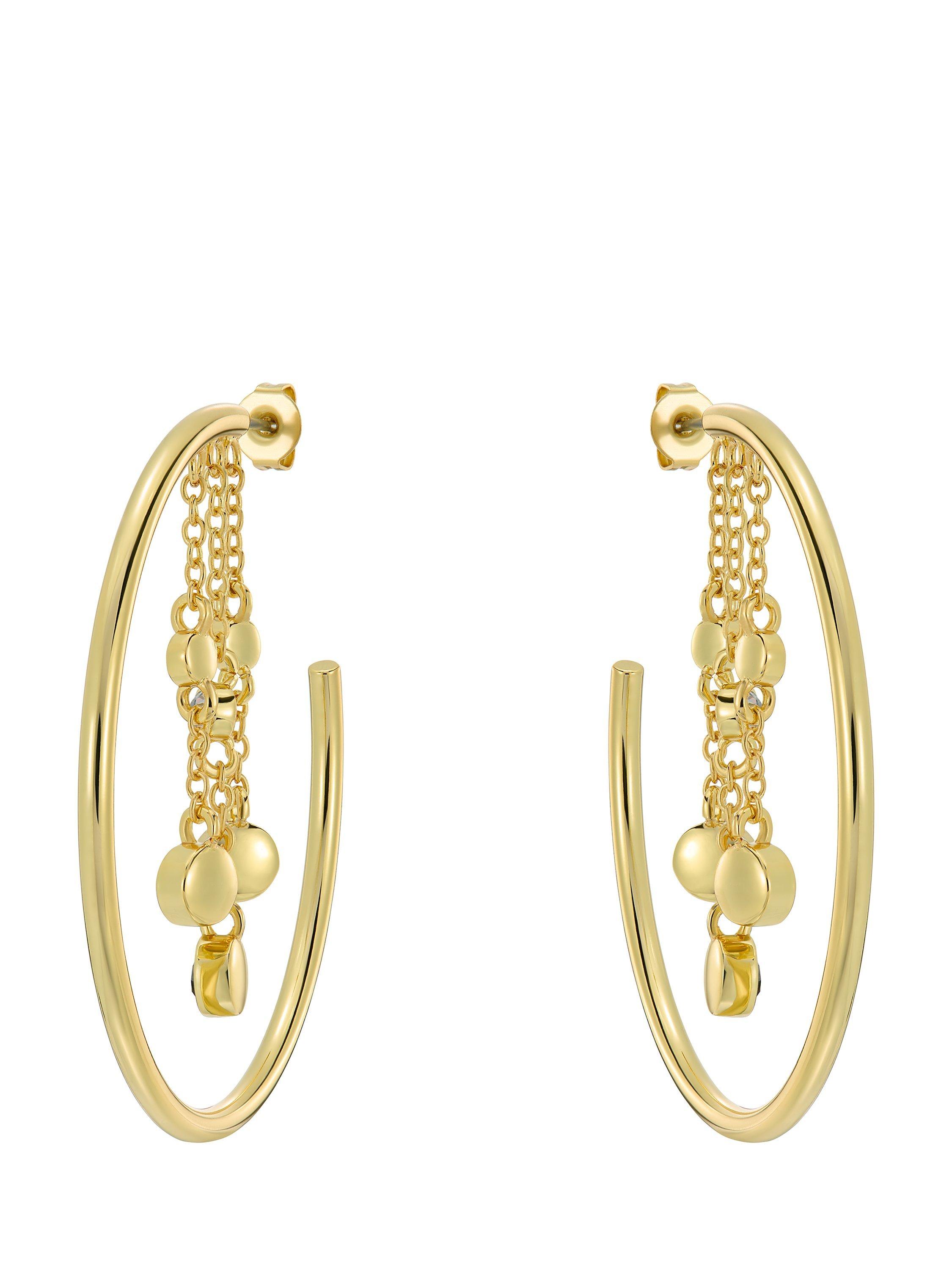 Product image 5 of 6, which shows Ted Baker Cassidy Cascade Hoop Crystal Earrings, Gold