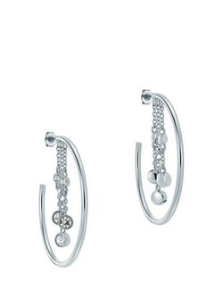 Ted Baker Cassidy Cascade Hoop Crystal Earrings, Silver/Clear Crystal
