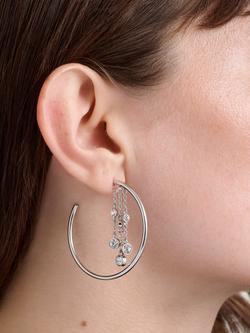 Ted Baker Cassidy Cascade Hoop Crystal Earrings - view 2, Silver/Clear Crystal