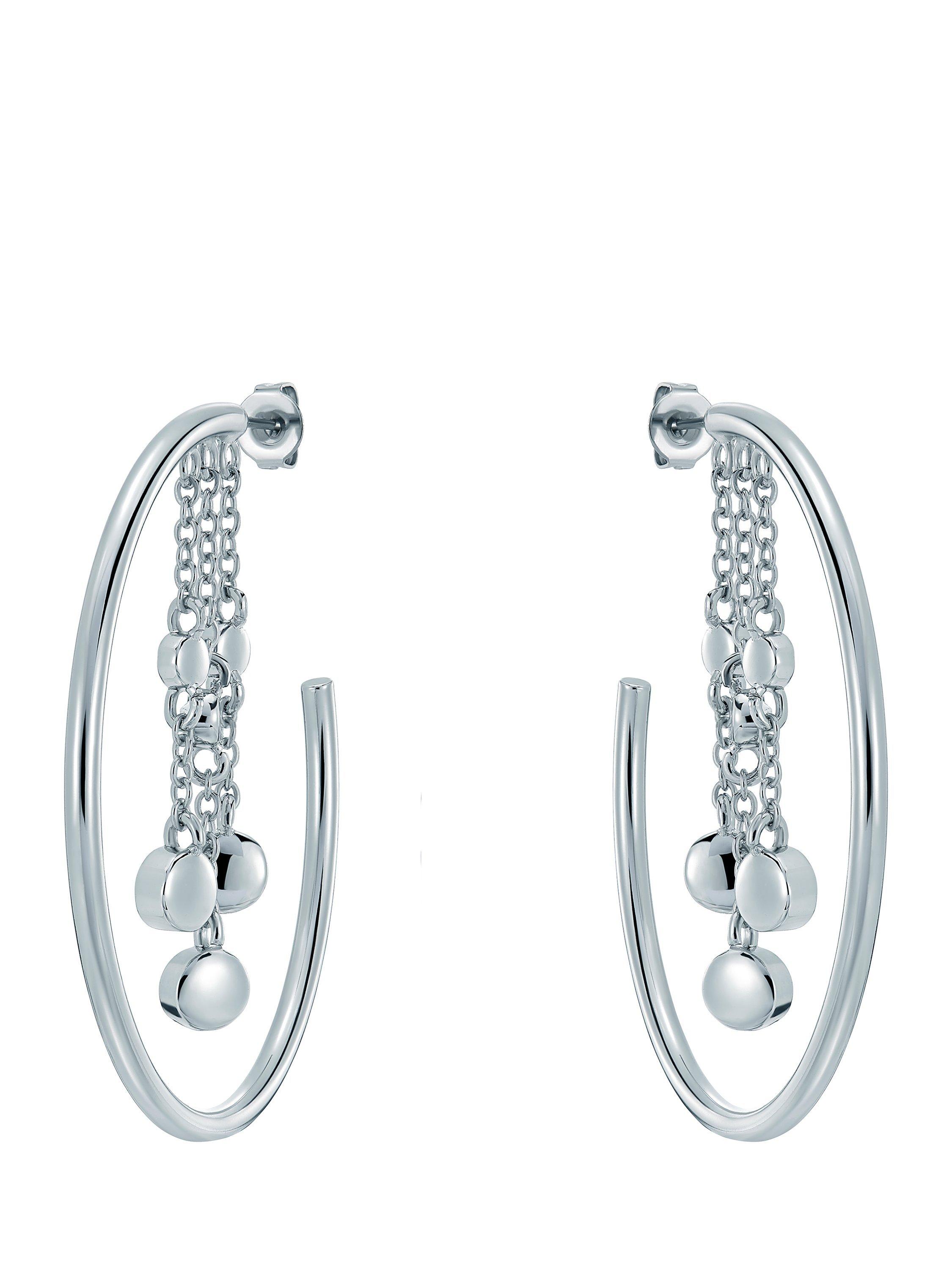 Product image 5 of 6, which shows Ted Baker Cassidy Cascade Hoop Crystal Earrings, Silver