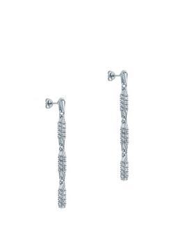 Ted Baker Corinne Cosmic Drop Earrings, Silver/Clear Crystal
