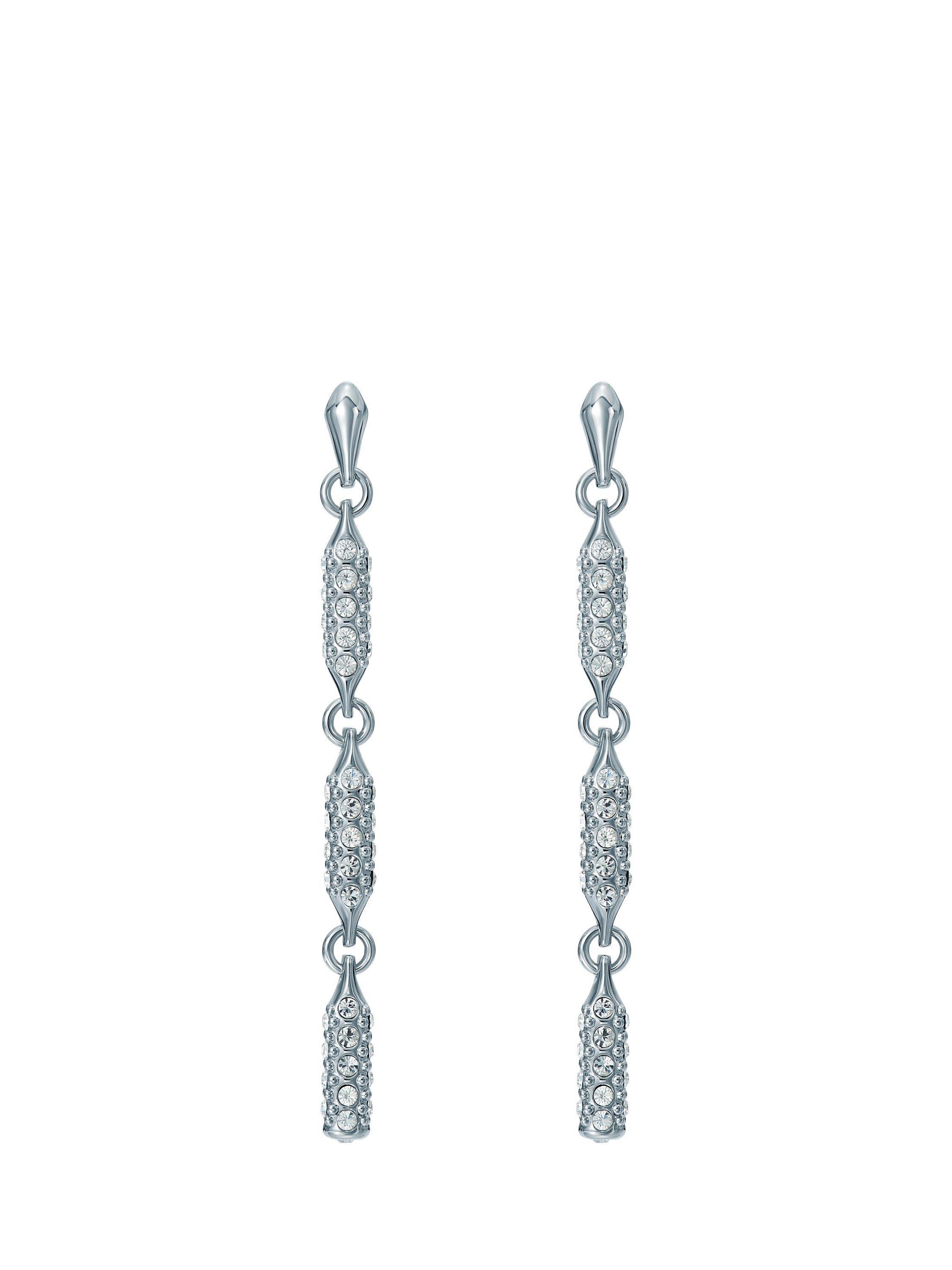 Product image 5 of 6, which shows Ted Baker Corinne Cosmic Drop Earrings, Silver/Clear Crystal