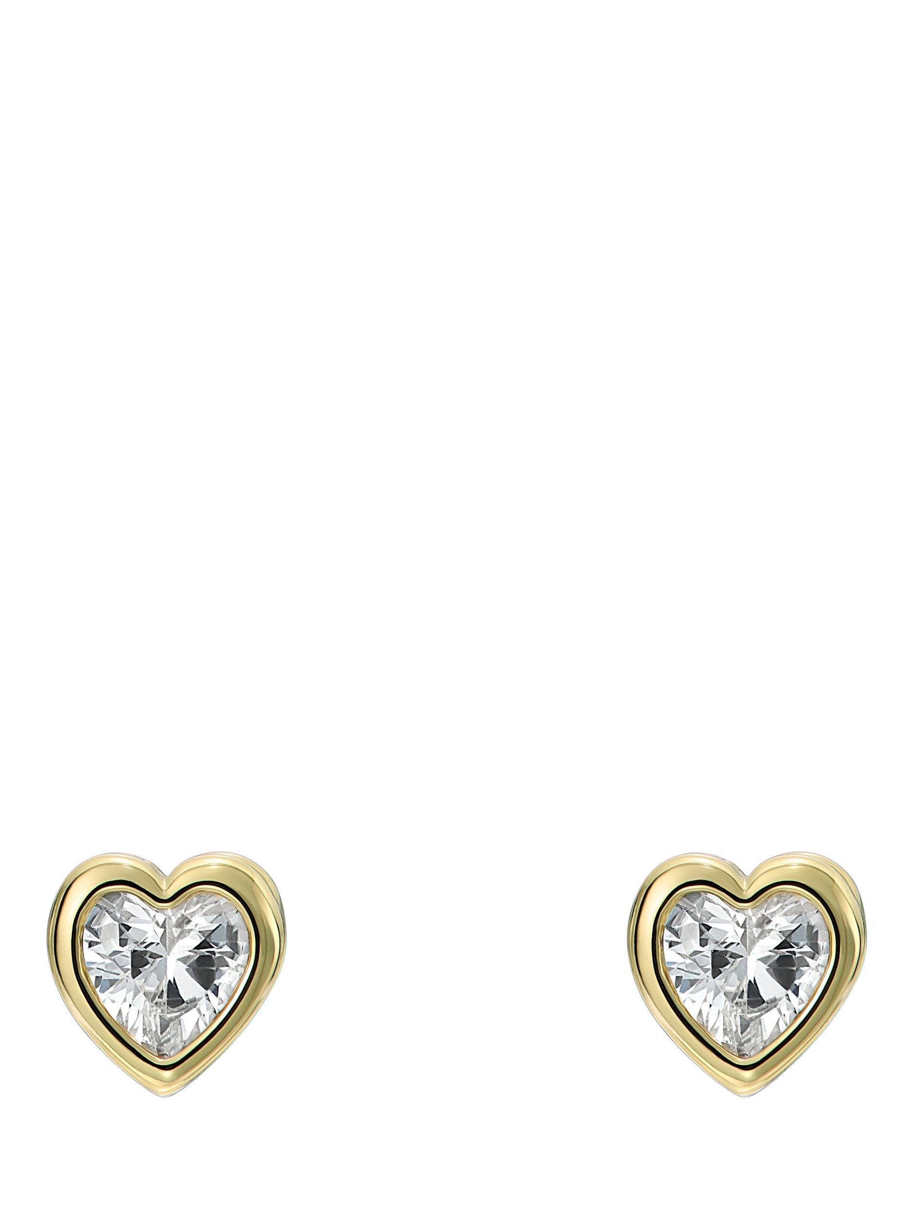 Product image 4 of 5, which shows Ted Baker Harmony Mini Crystal Heart Stud Earrings, Gold