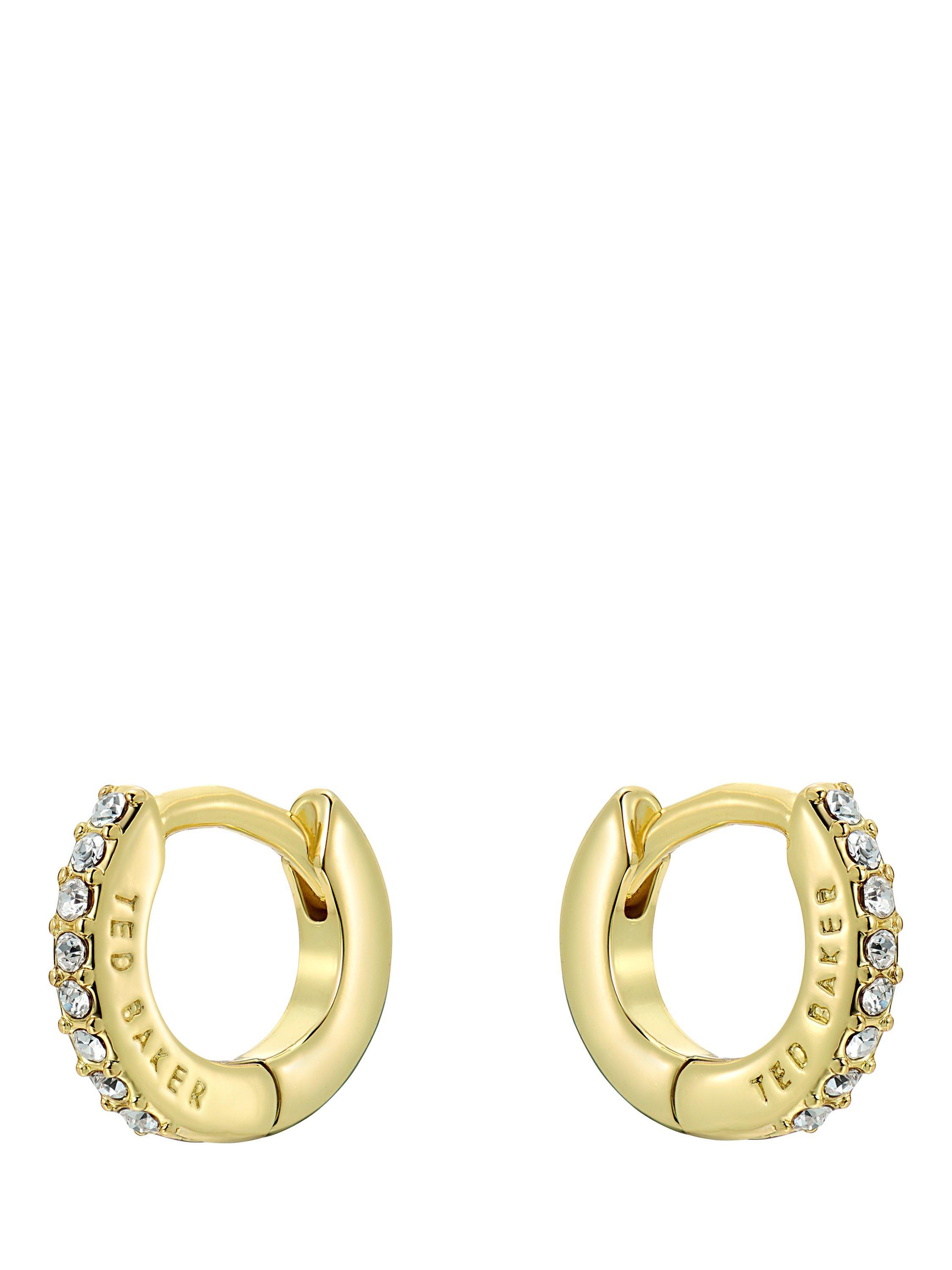 Product image 5 of 6, which shows Ted Baker Hettie Crystal Hoop Earrings, Gold