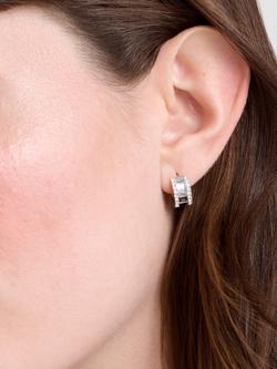 Ted Baker Rosy Crystal Roll Huggie Earrings - view 2, Silver