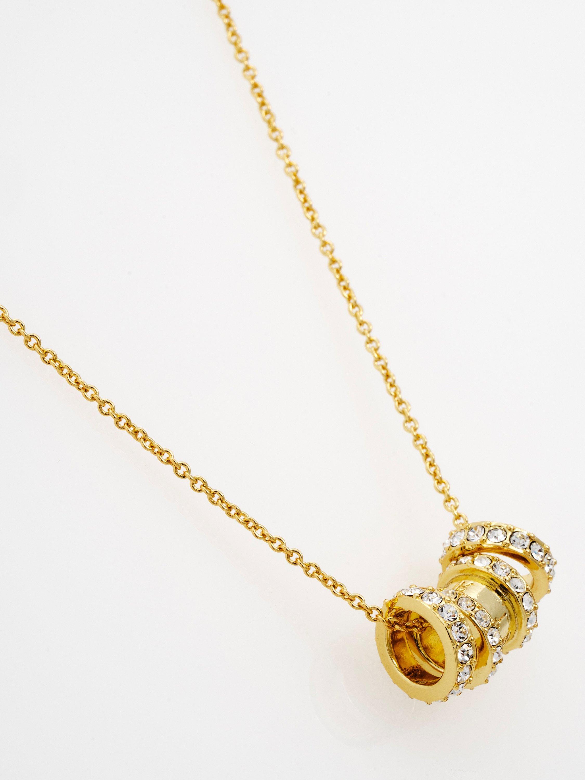 Product image 4 of 6, which shows Ted Baker Romie Crystal Roll Multi Pendant Necklace, Gold