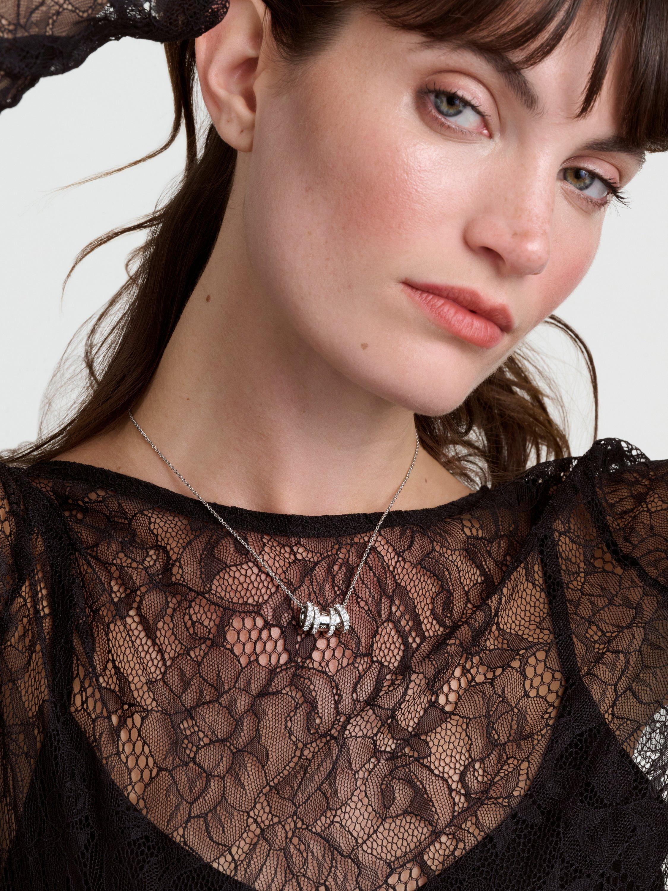 Product image 2 of 6, which shows Ted Baker Romie Crystal Roll Multi Pendant Necklace, Silver