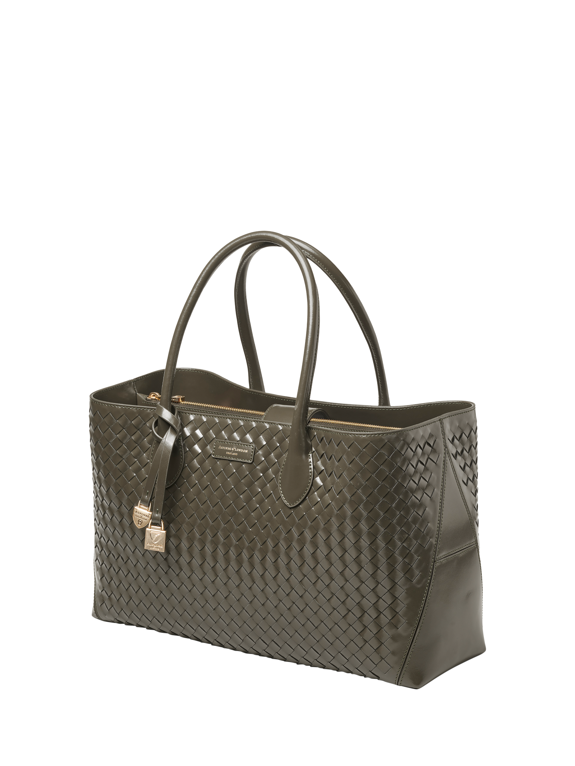 Product image 2 of 8, which shows Aspinal of London Leather Tote Bag, Evergreen