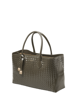 Aspinal of London Leather Tote Bag - view 2, Evergreen