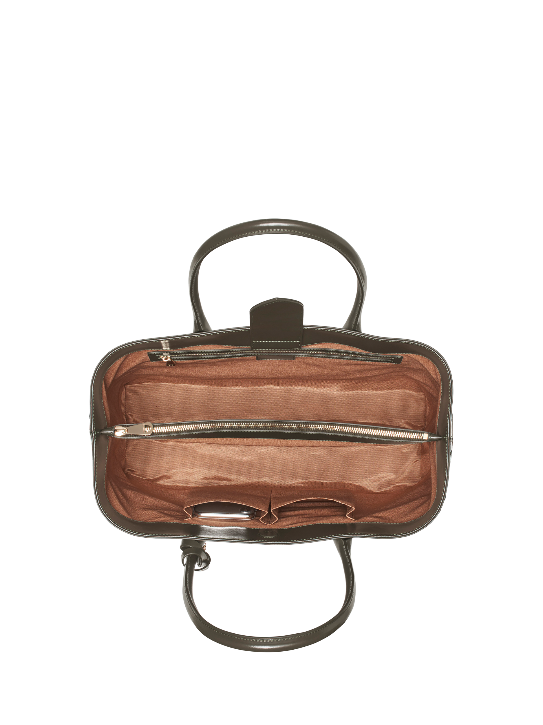 Product image 4 of 8, which shows Aspinal of London Leather Tote Bag, Evergreen