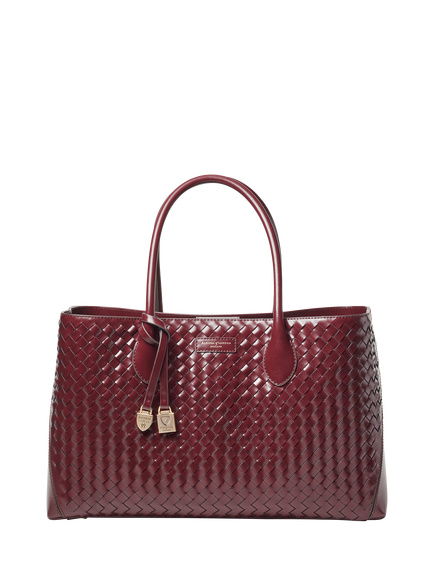 Aspinal of London London Leather Tote Bag, Burgundy, Burgundy