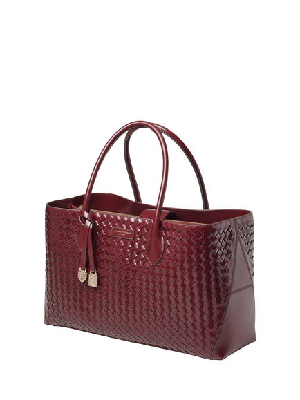 Aspinal of London London Leather Tote Bag, Burgundy - view 2, Burgundy