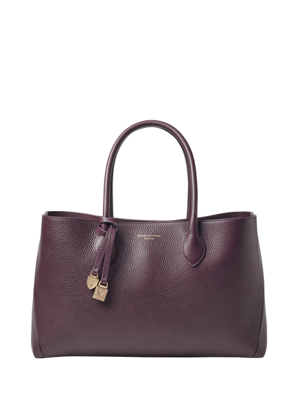 Aspinal of London Leather Tote Bag, Fig