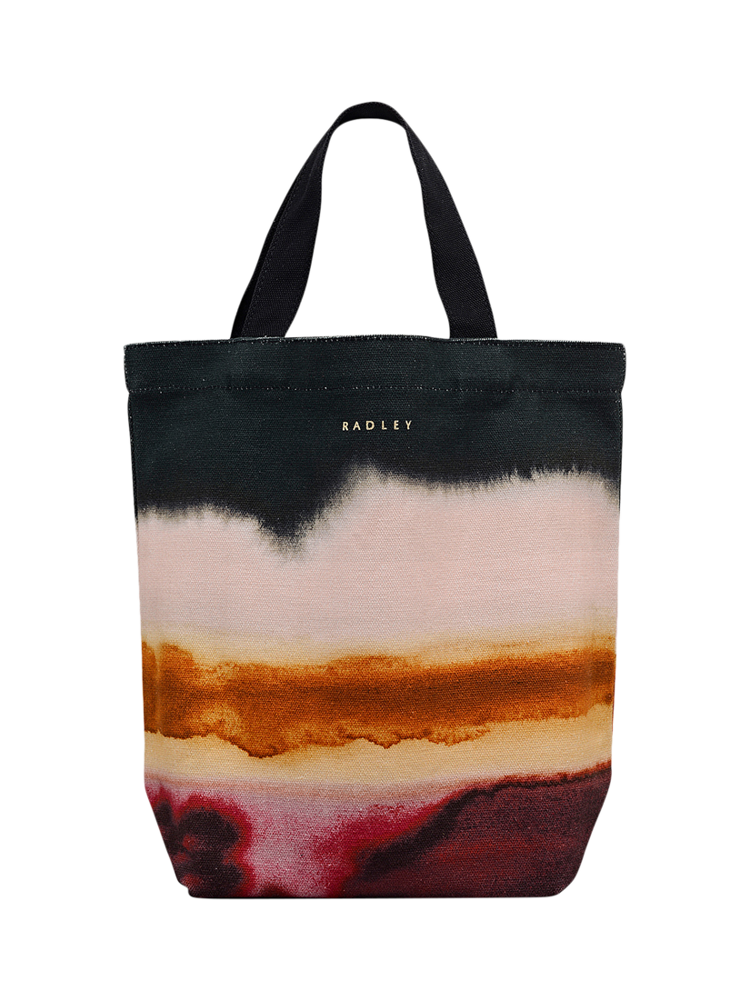 Product image 1 of 4, which shows Radley Canvas Ombre Stripe Tote Bag, Black/Multi