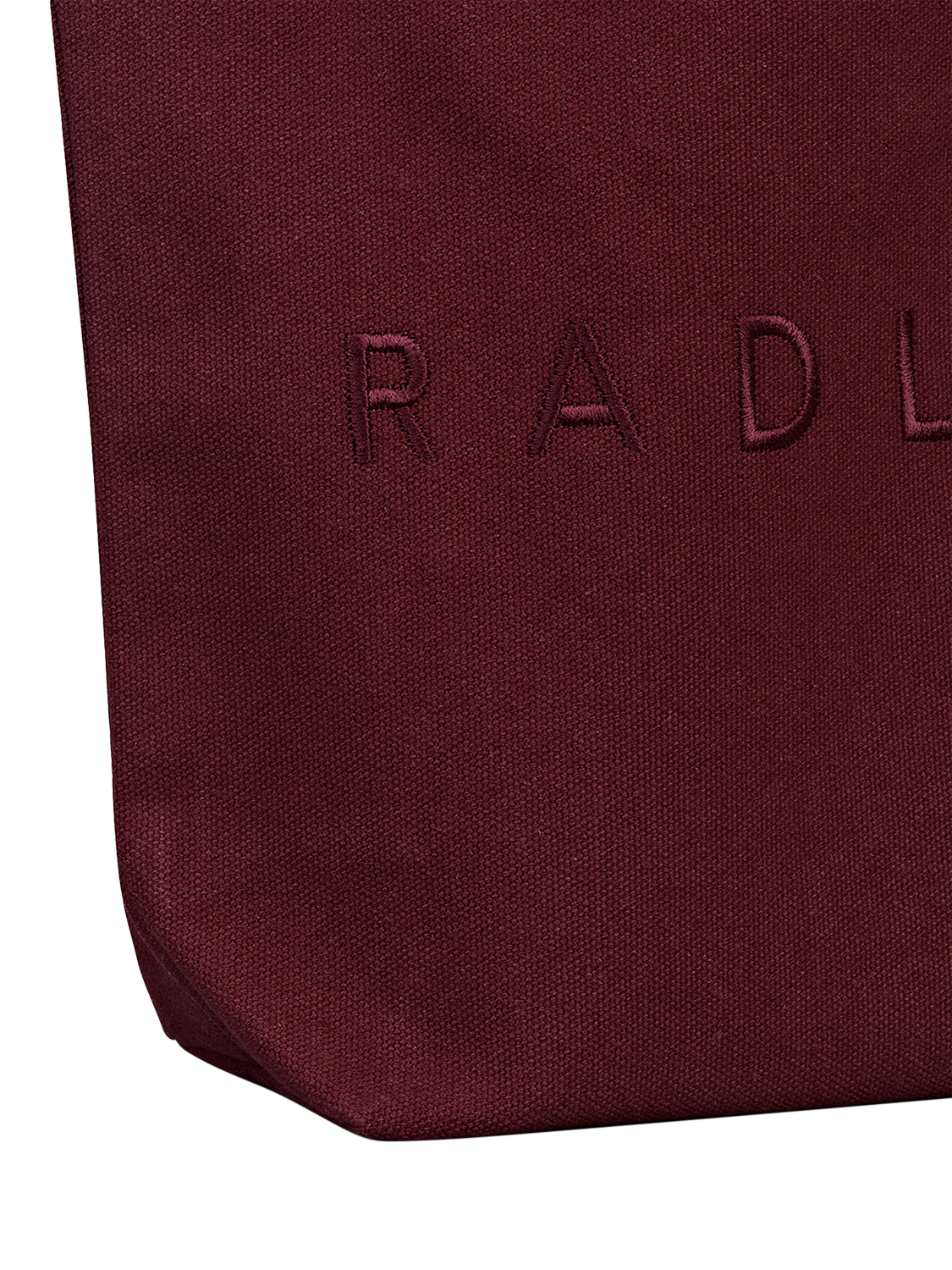 Product image 4 of 4, which shows Radley Embroidery Canvas Tote Bag, Dark Cherry