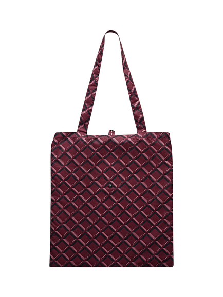 Radley Geo Responsible Foldaway Bag, Dark Cherry - view 2, Dark Cherry