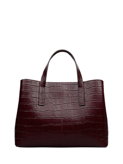 Radley Dukes Place Faux Croc Grab Bag, Dark Cherry - view 2, Dark Cherry