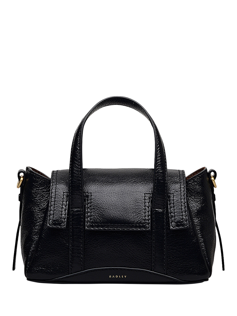 Product image 1 of 7, which shows Radley The Chancery High Shine Small Grab Bag, Black