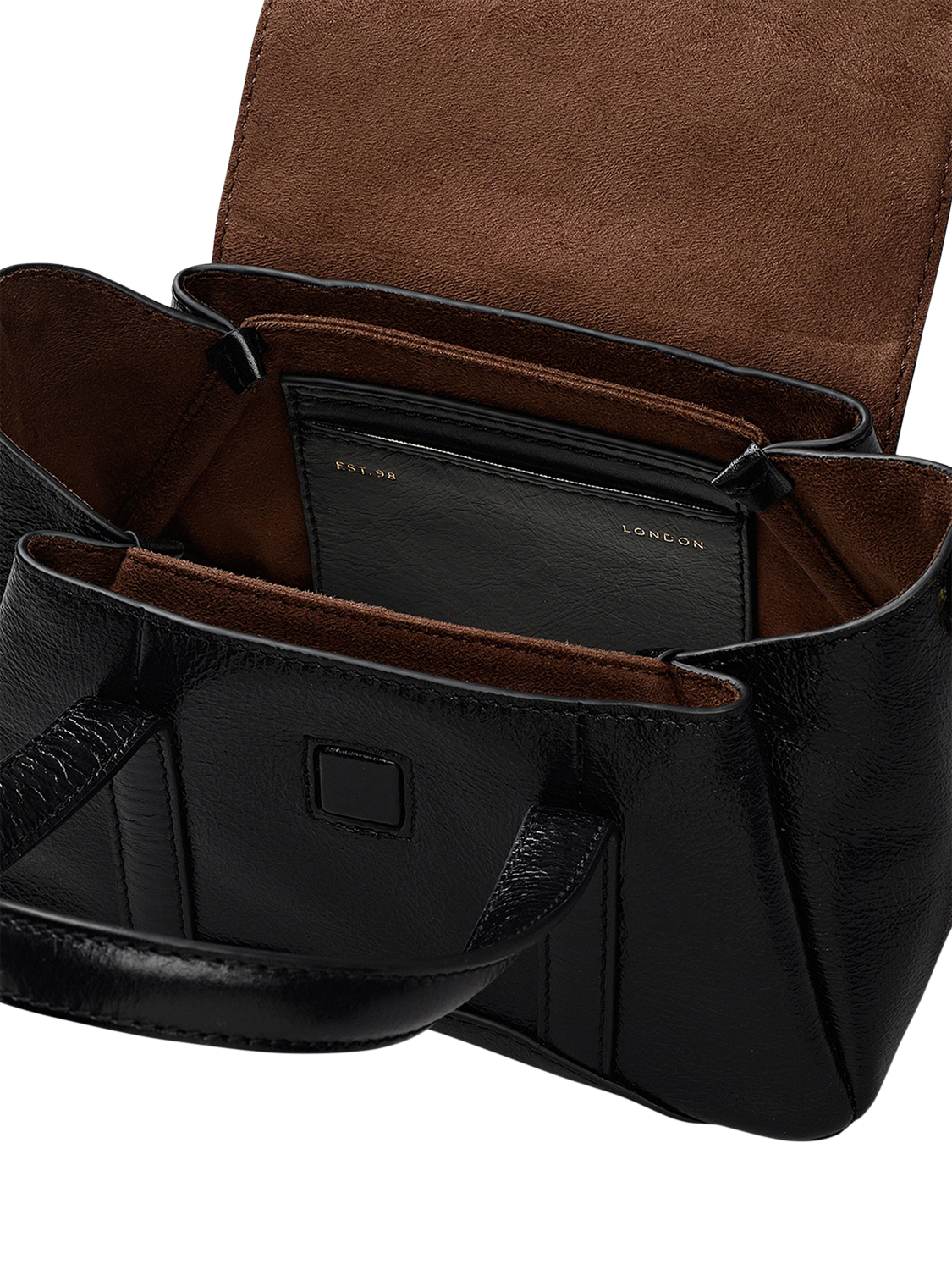 Product image 4 of 7, which shows Radley The Chancery High Shine Small Grab Bag, Black