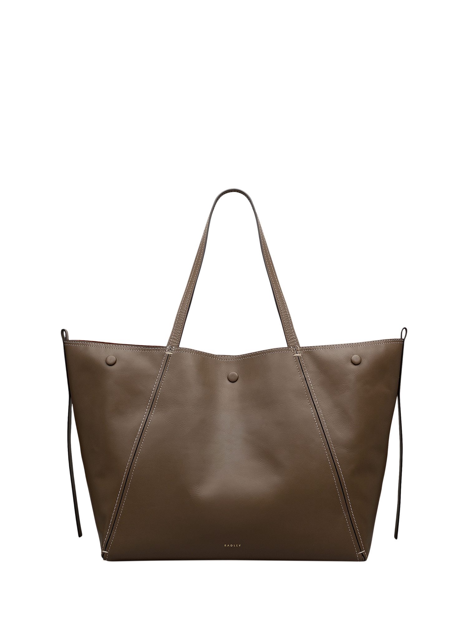 Product image 1 of 9, which shows Radley The Delphine Leather Extra Large Tote Bag, Coffee