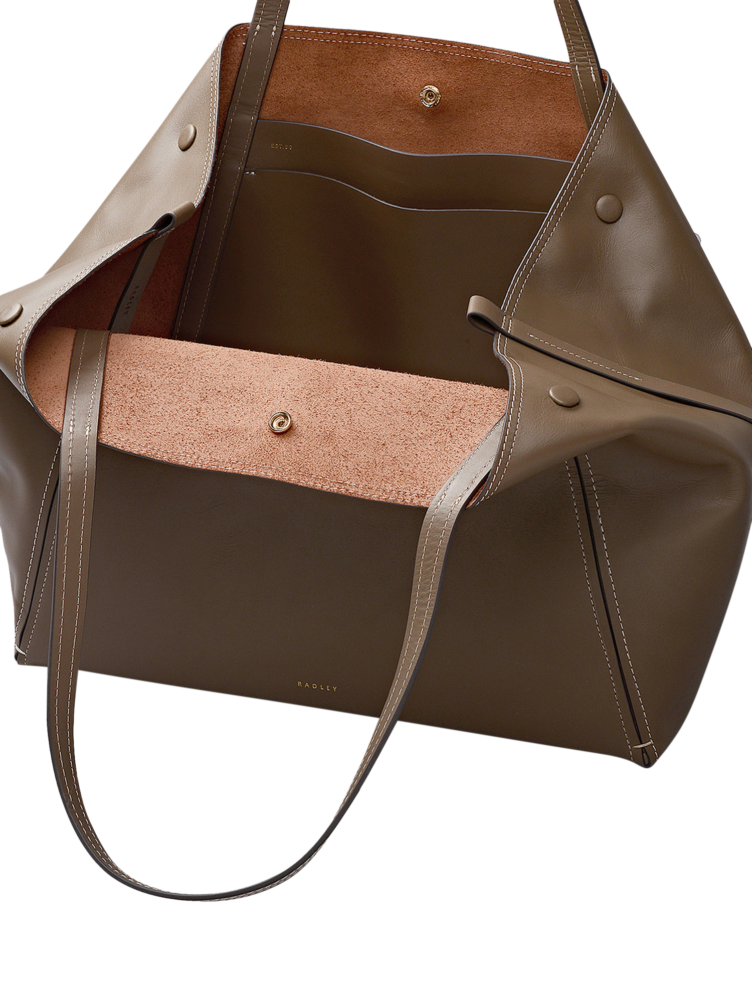 Product image 4 of 9, which shows Radley The Delphine Leather Extra Large Tote Bag, Coffee
