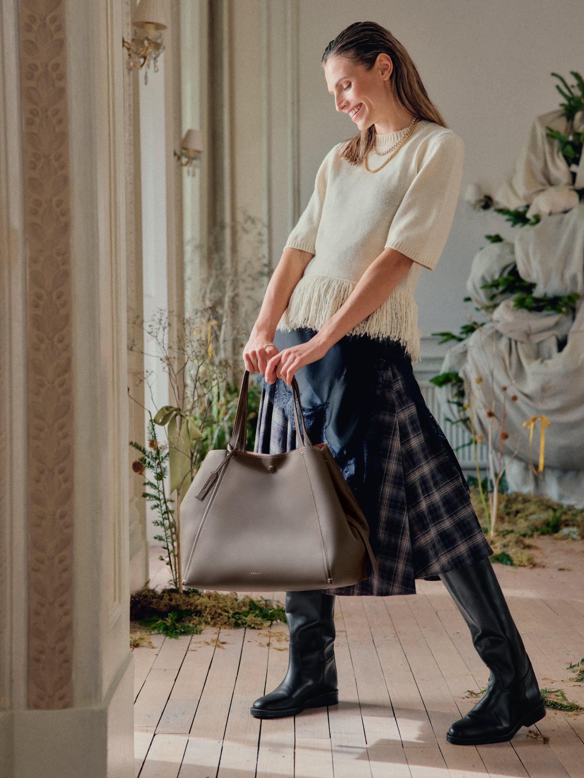 Product image 9 of 9, which shows Radley The Delphine Leather Extra Large Tote Bag, Coffee