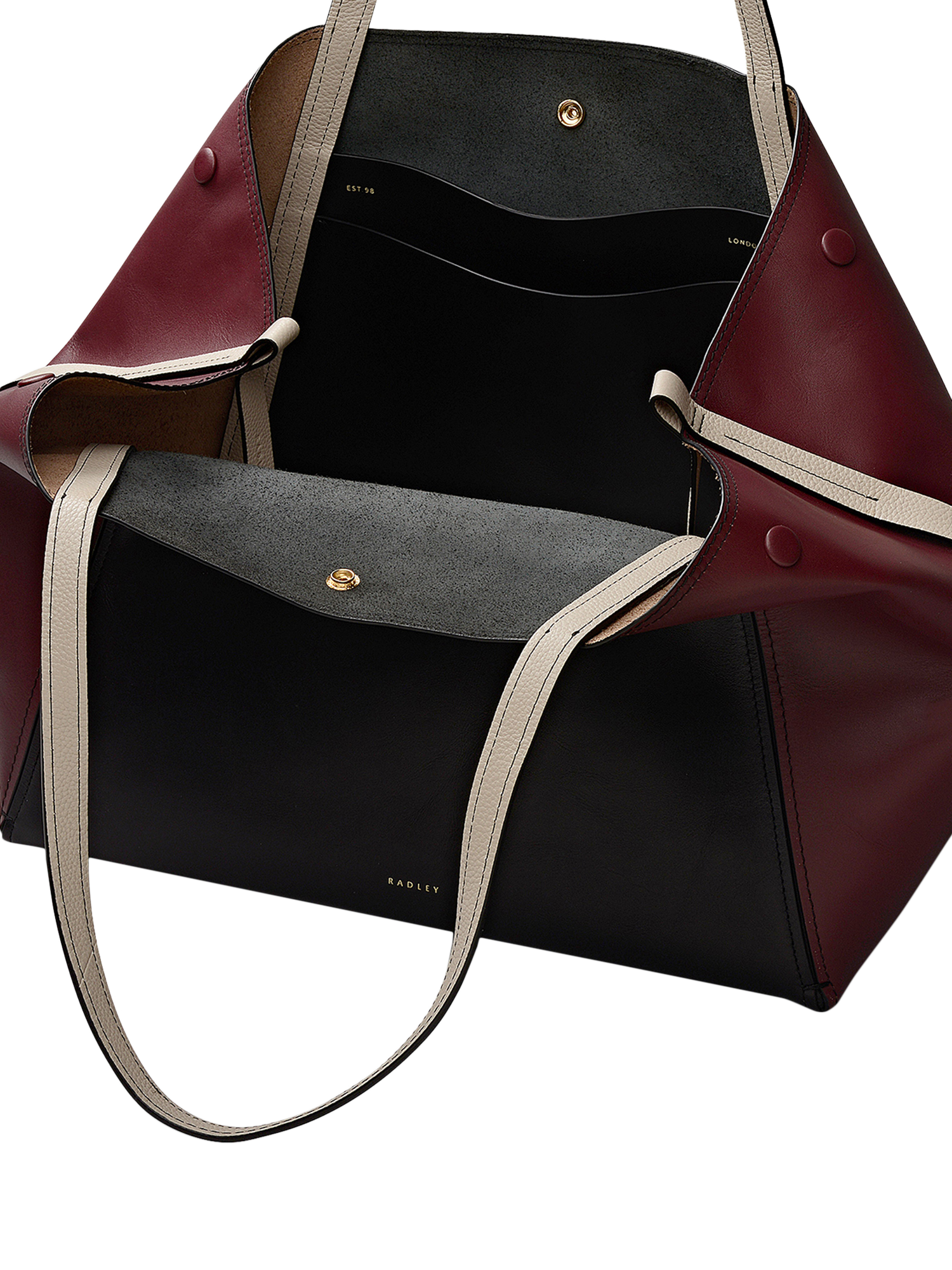 Product image 4 of 9, which shows Radley Delphine Leather Tote Bag, Dark Cherry