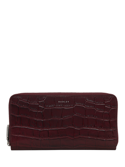 Radley Dukes Place Faux Croc Large Wallet, Dark Cherry, Dark Cherry