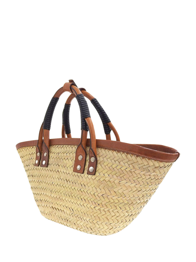 バッグ BALENCIAGA BISTRO PANIER STRAW HAND BAG Balenciaga Woven Basket Bag