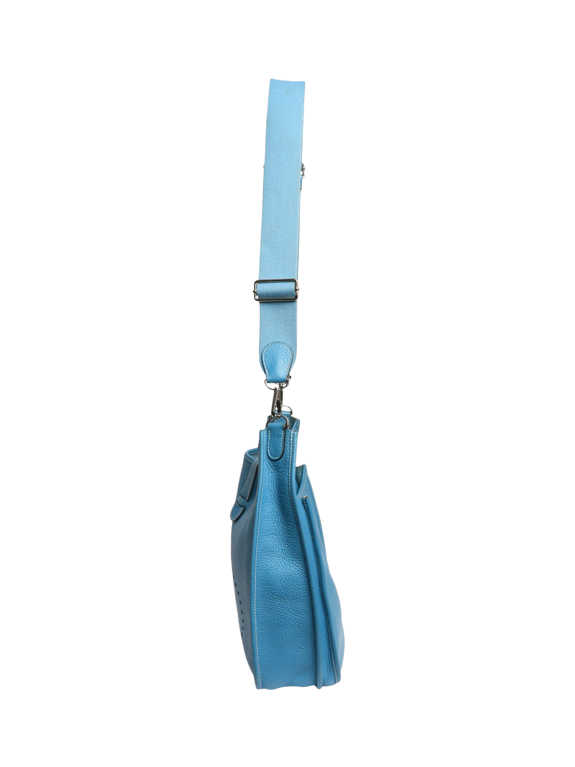 Product image 3 of 9, which shows Pre-loved Hermès Evelyne PM Clemence Leather Shoulder Bag, Blue