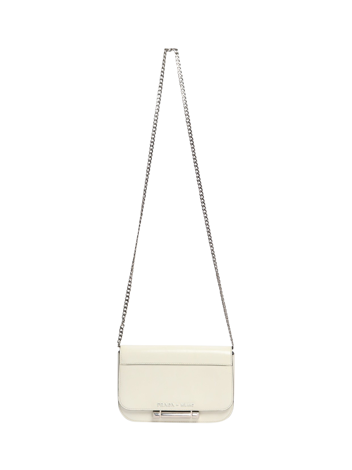 Product image 3 of 8, which shows Pre-loved Prada Sybille Leather Cross Body Bag, White