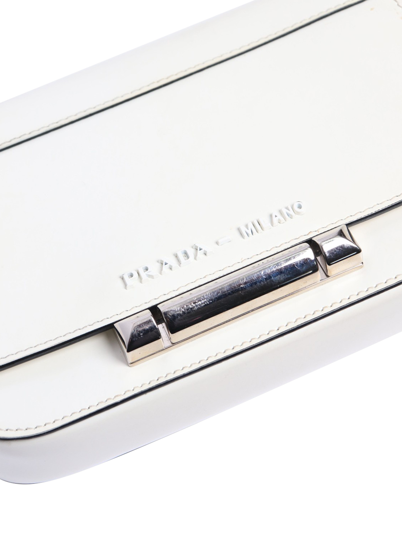 Product image 4 of 8, which shows Pre-loved Prada Sybille Leather Cross Body Bag, White