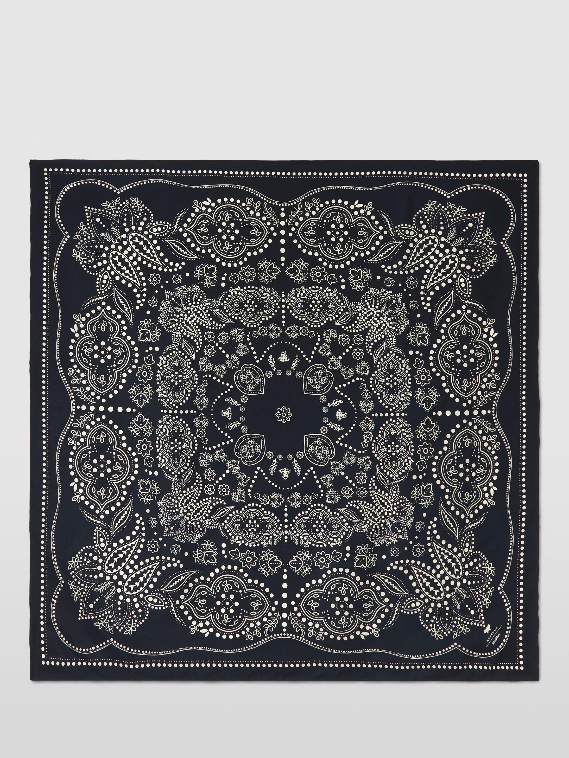 Product image 3 of 3, which shows Weekend MaxMara Onesto Paisley Pure Silk Scarf, Midnightblue